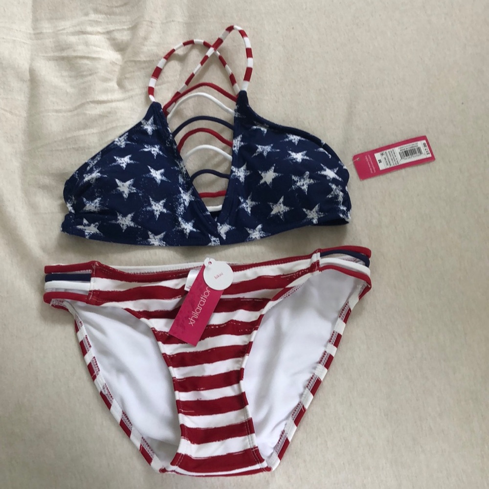 Red white and blue bikini
